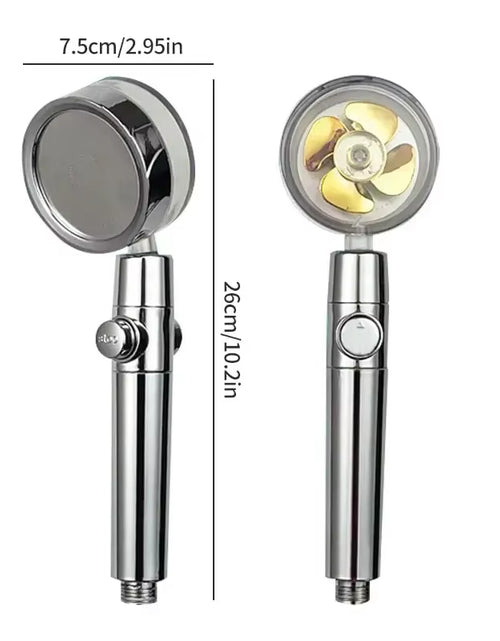 Load image into Gallery viewer, Pressurized Shower Head Water Saving 360 Rotating Twin Turbo Pressurized Propeller Fan Shower Head Bathroom Accessories
