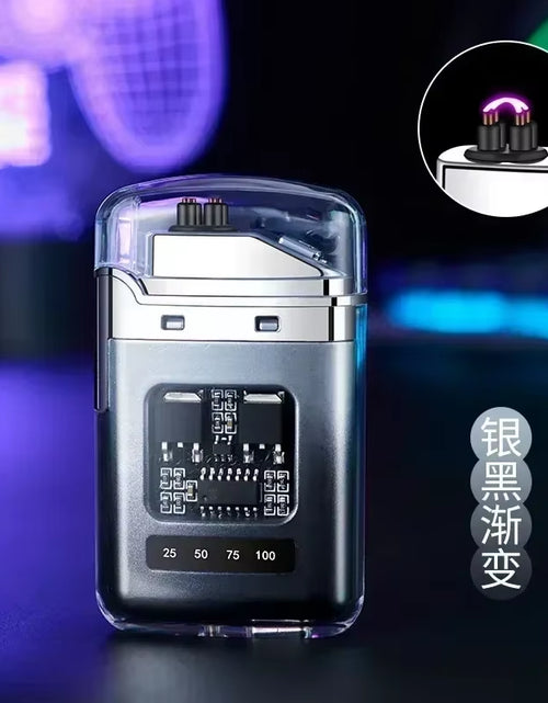 Load image into Gallery viewer, Electric Double Arc USB Rechargeable Lighter Plasma Outdoor Windproof Battery Display Type-C Smoking Accessories Men'S Gifts
