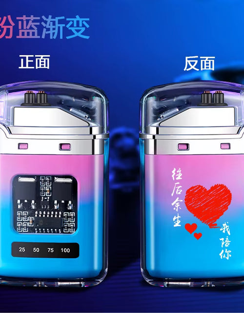 Load image into Gallery viewer, Electric Double Arc USB Rechargeable Lighter Plasma Outdoor Windproof Battery Display Type-C Smoking Accessories Men'S Gifts
