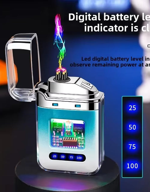 Load image into Gallery viewer, Electric Double Arc USB Rechargeable Lighter Plasma Outdoor Windproof Battery Display Type-C Smoking Accessories Men'S Gifts
