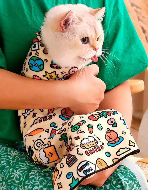 Load image into Gallery viewer, Cat Grooming Wrap Self-Adherent Cat Swaddle Burrito Wrap Anti-Bite Anti-Scratch Anti-Escape for Medicine Nail Clipping Pet Tool

