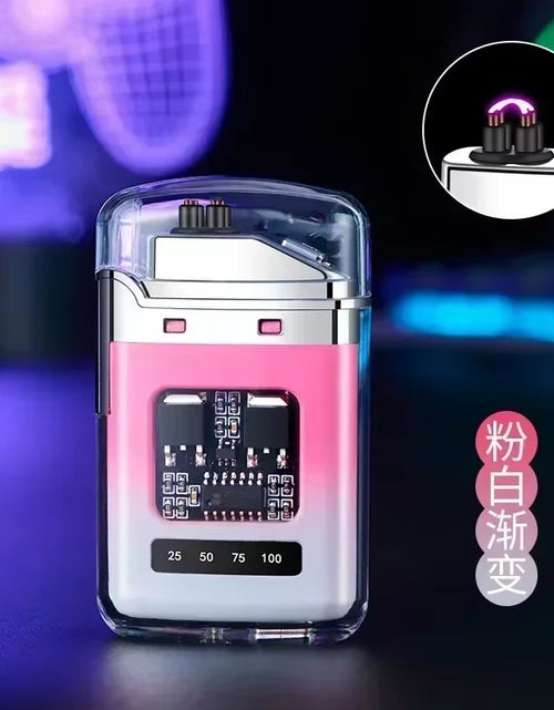 Load image into Gallery viewer, Electric Double Arc USB Rechargeable Lighter Plasma Outdoor Windproof Battery Display Type-C Smoking Accessories Men'S Gifts
