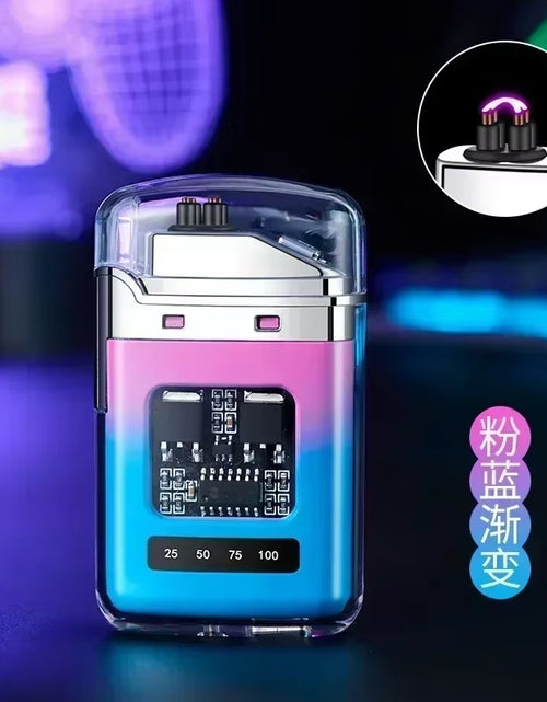Load image into Gallery viewer, Electric Double Arc USB Rechargeable Lighter Plasma Outdoor Windproof Battery Display Type-C Smoking Accessories Men'S Gifts
