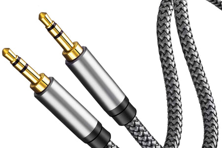 Aux Cable 15Ft, 3.5Mm Male to Male Auxiliary Audio Stereo Cord Compatible with Car,Headphones, Ipods, Iphones, Ipads,Tablets,Laptops,Android Smart Phones& More (15Ft/5M, Silver)