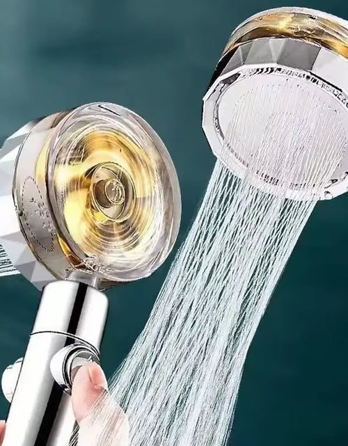 Load image into Gallery viewer, Pressurized Shower Head Water Saving 360 Rotating Twin Turbo Pressurized Propeller Fan Shower Head Bathroom Accessories
