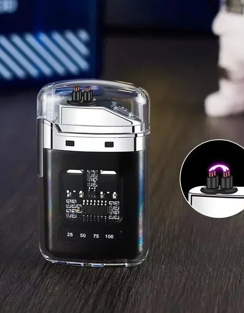 Load image into Gallery viewer, Electric Double Arc USB Rechargeable Lighter Plasma Outdoor Windproof Battery Display Type-C Smoking Accessories Men'S Gifts
