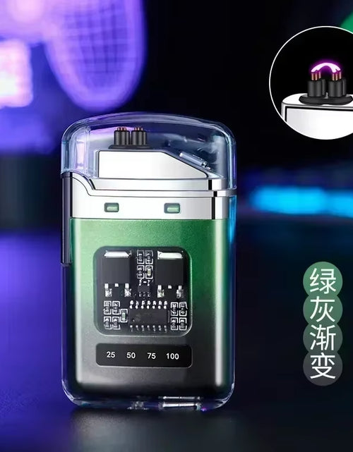 Load image into Gallery viewer, Electric Double Arc USB Rechargeable Lighter Plasma Outdoor Windproof Battery Display Type-C Smoking Accessories Men'S Gifts
