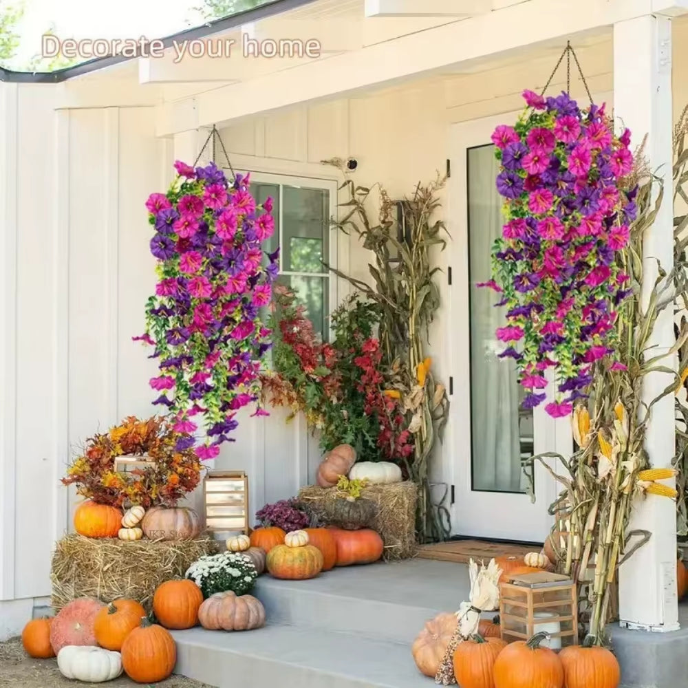 Artificial Flower New Artificial Hanging Flowers and Plants Easter Decoration 2025 Uv-Resistant and Realistic Room Decor Wedding