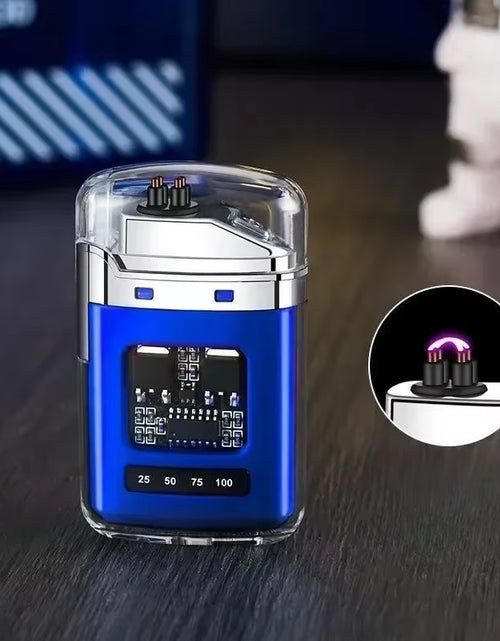 Load image into Gallery viewer, Electric Double Arc USB Rechargeable Lighter Plasma Outdoor Windproof Battery Display Type-C Smoking Accessories Men'S Gifts
