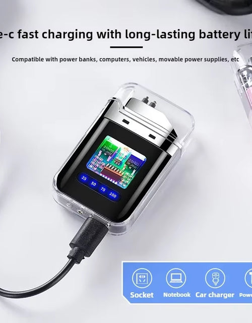 Load image into Gallery viewer, Electric Double Arc USB Rechargeable Lighter Plasma Outdoor Windproof Battery Display Type-C Smoking Accessories Men'S Gifts
