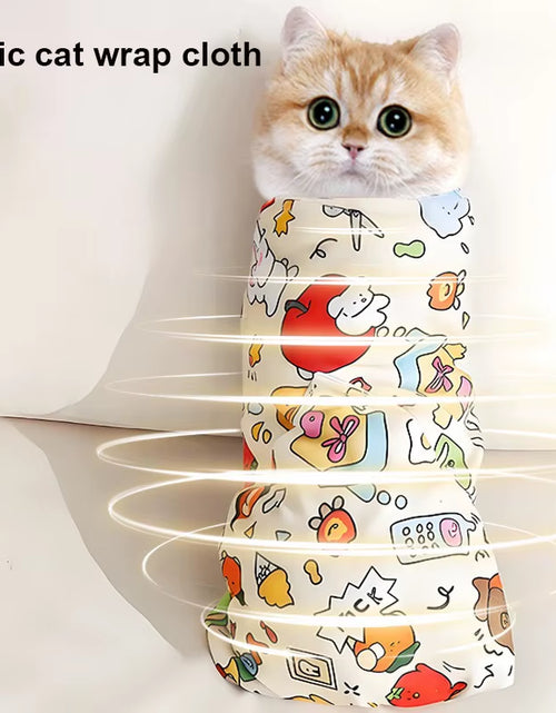 Load image into Gallery viewer, Cat Grooming Wrap Self-Adherent Cat Swaddle Burrito Wrap Anti-Bite Anti-Scratch Anti-Escape for Medicine Nail Clipping Pet Tool
