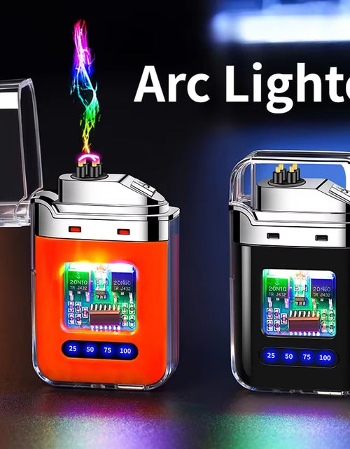 Load image into Gallery viewer, Electric Double Arc USB Rechargeable Lighter Plasma Outdoor Windproof Battery Display Type-C Smoking Accessories Men'S Gifts
