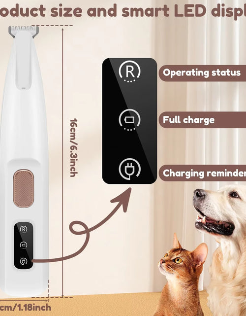 Load image into Gallery viewer, New Dog Paw Trimmer with LED Light Fully Waterproof Pet Hair Trimmer with LED Display Dog Clippers for Grooming 18Mm Widen Blade
